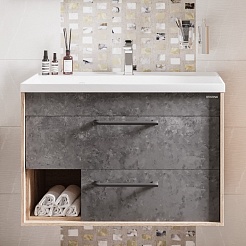 Grossman Мебель для ванной Реал 80 подвесная бетон Арья/веллингтон – фотография-5